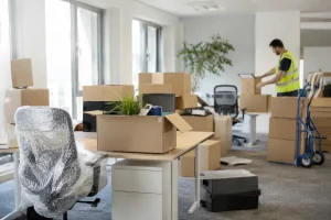 Office in transition moving day chaos