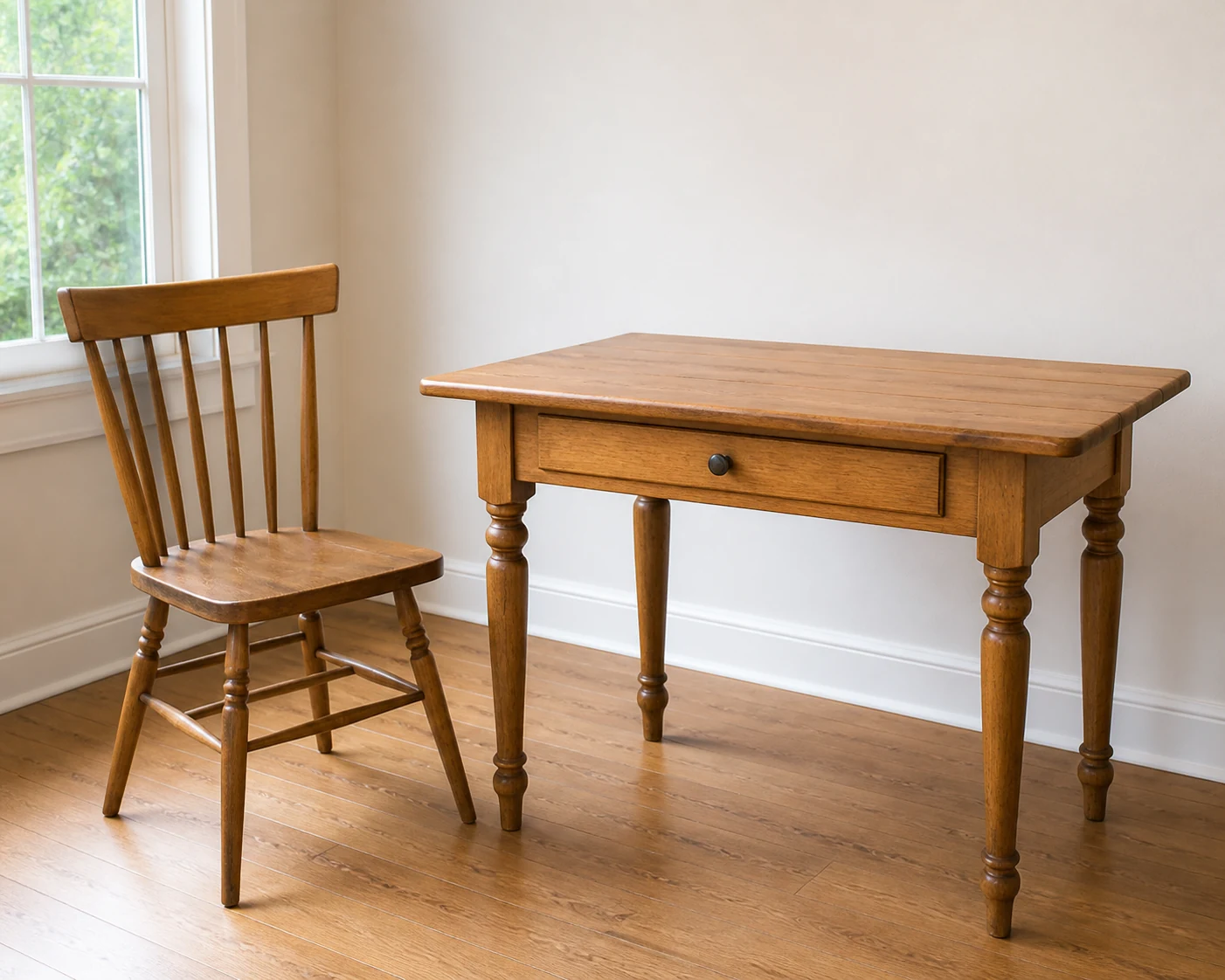 Clean dry wooden furniture in a tidy room before wrapping