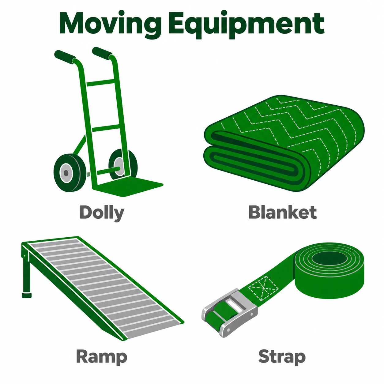 Vector graphic showing key moving equipment